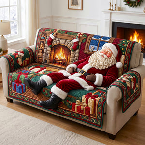 Santa Fireside Nap Sofa Cover - Made to Order
