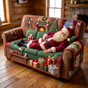 Santa Green Sofa Nap Sofa Cover - Made to Order
