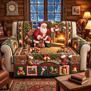 Santa Fiiling the Stockings Sofa Cover - Made to Order