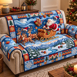 Santa Sleigh Ride Sofa Cover - Made to Order