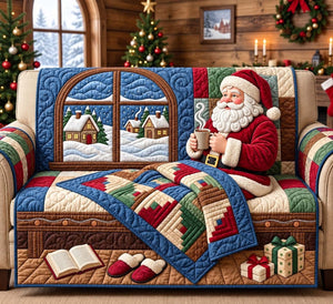 Santa Winter Cocoa Sofa Cover - Made to Order