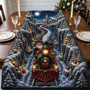 Santa Winter Mountain Express Table Runner - Made to Order