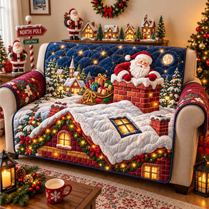 Santa on the Rooftop Sofa Cover - Made to Order