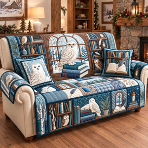 Scholar Owl Library Sofa Cover - Made to Order