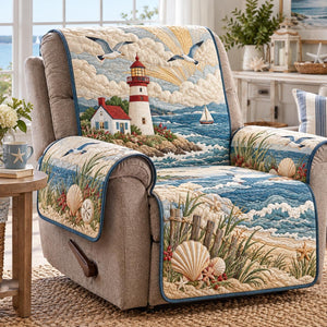 Seaside Lighthouse Cottage Sofa Cover - Made to Order