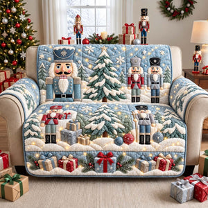 Snowy Nutcracker Guard Sofa Cover - Made to Order
