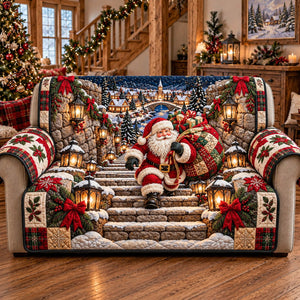 Stairway Santa Sofa Cover - Made to Order