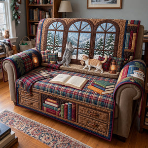 Winter Cabin Window Sofa Cover - Made to Order