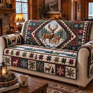 Winter Stag Family Sofa Cover - Made to Order