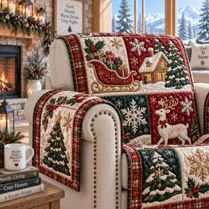 Yule Sleigh Journey Sofa Cover - Made to Order