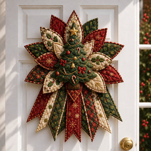 Evergreen Tree Sparkle Quilted Christmas Door Hanging Sewing Kit