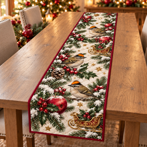Firecrest Apple Golden Sleigh Christmas Table Runner