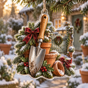 Holiday Garden Trowel Acrylic Christmas Ornament