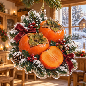 Holiday Persimmon Acrylic Christmas Ornament