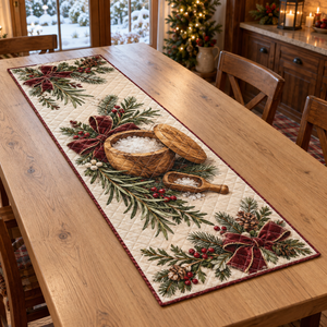 Holiday Salt Cellar Christmas Quilted Table Runner