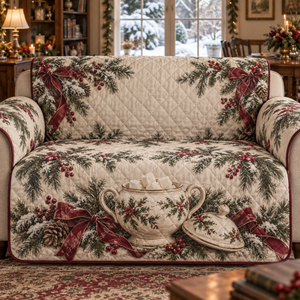 Holiday Sugar Bowl Christmas Quilted Sofa Cover