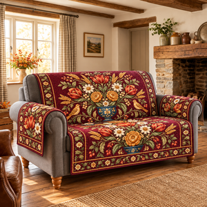 Folk Harvest Urn Sofa Cover