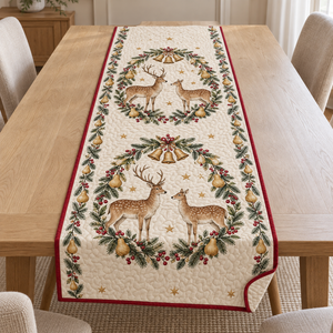 Deer Pear Bell Garland Table Runner