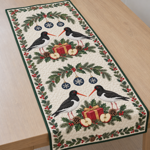 Oystercatcher Apple Gift Baubles Table Runner