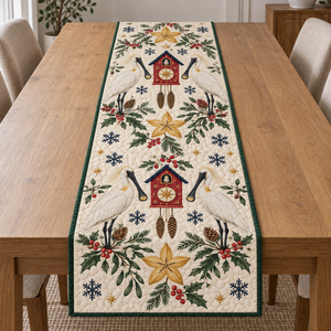Spoonbill Starfruit Cuckoo Clock Table Runner
