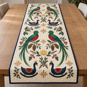 Quetzal Lemon Rocking Swan Table Runner