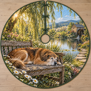 Silver Muzzle Dog Willow Bench Tree Skirt