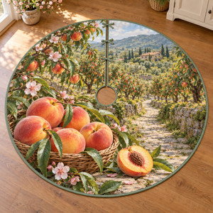 Peach Orchard Harvest Path Tree Skirt