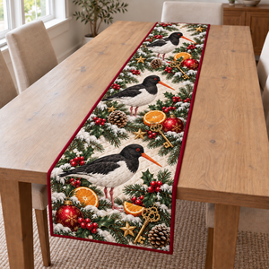 Oystercatcher Citrus Golden Key Christmas Table Runner