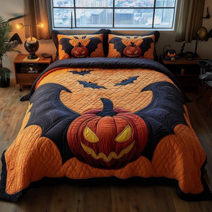 Spooky Nights Bat 3-Piece Quilted Bedding Set