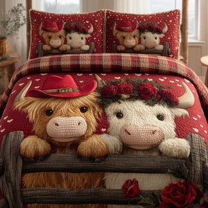 Valentine Couple Highland 3-Piece Quilted Bedding Set