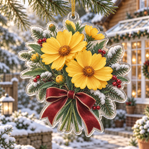 Winter Coreopsis Acrylic Christmas Ornament