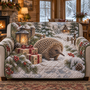Winter Echidna Christmas Quilted Sofa Cover