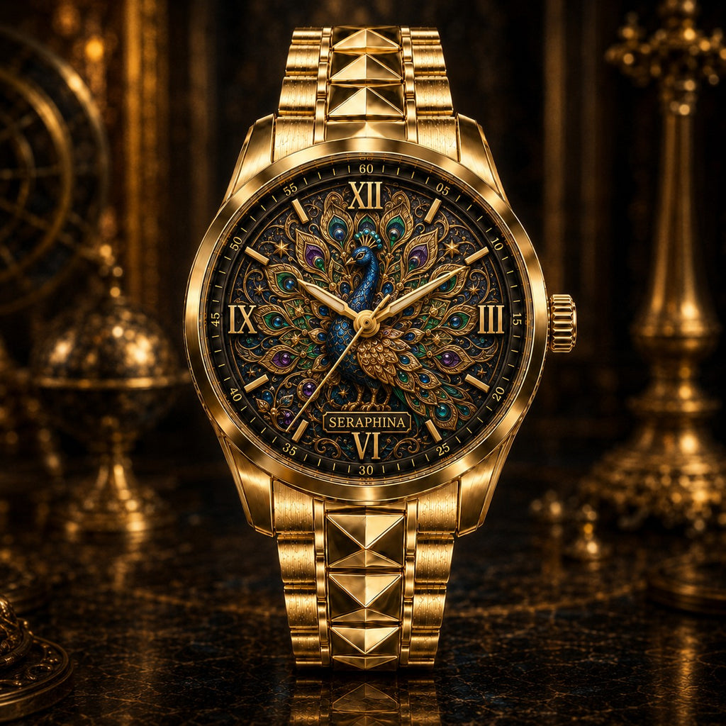 Custom Personalized Royal Peacock Watch — personalized with a custom name