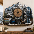 Mountain cabin owners Custom Name Wall Clock — personalized with a custom name