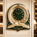 Personalized Emerald Library Book Wall Clock — personalized with a custom name