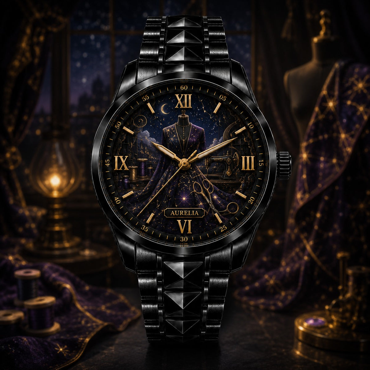 Custom Personalized Celestial Seamstress Watch — personalized with a custom name