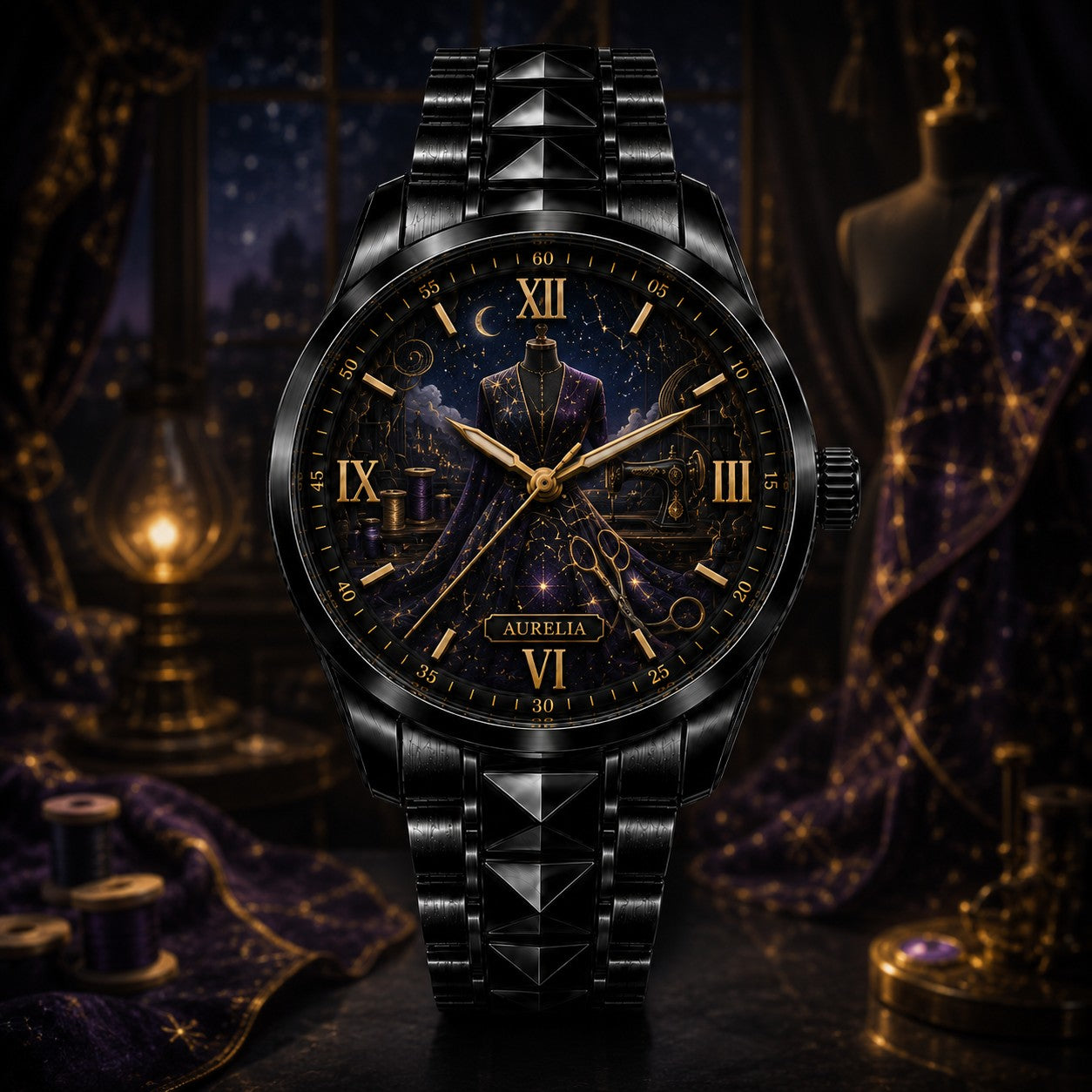 Custom Personalized Celestial Seamstress Watch — personalized with a custom name