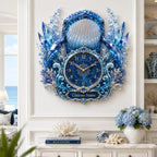 Personalized front-facing whale wall clock — personalized with a custom name