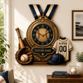 Baseball achievement Custom Name Wall Clock — personalized with a custom name