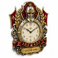 Royal and Heraldic Custom Name Wall Clock — personalized with a custom name