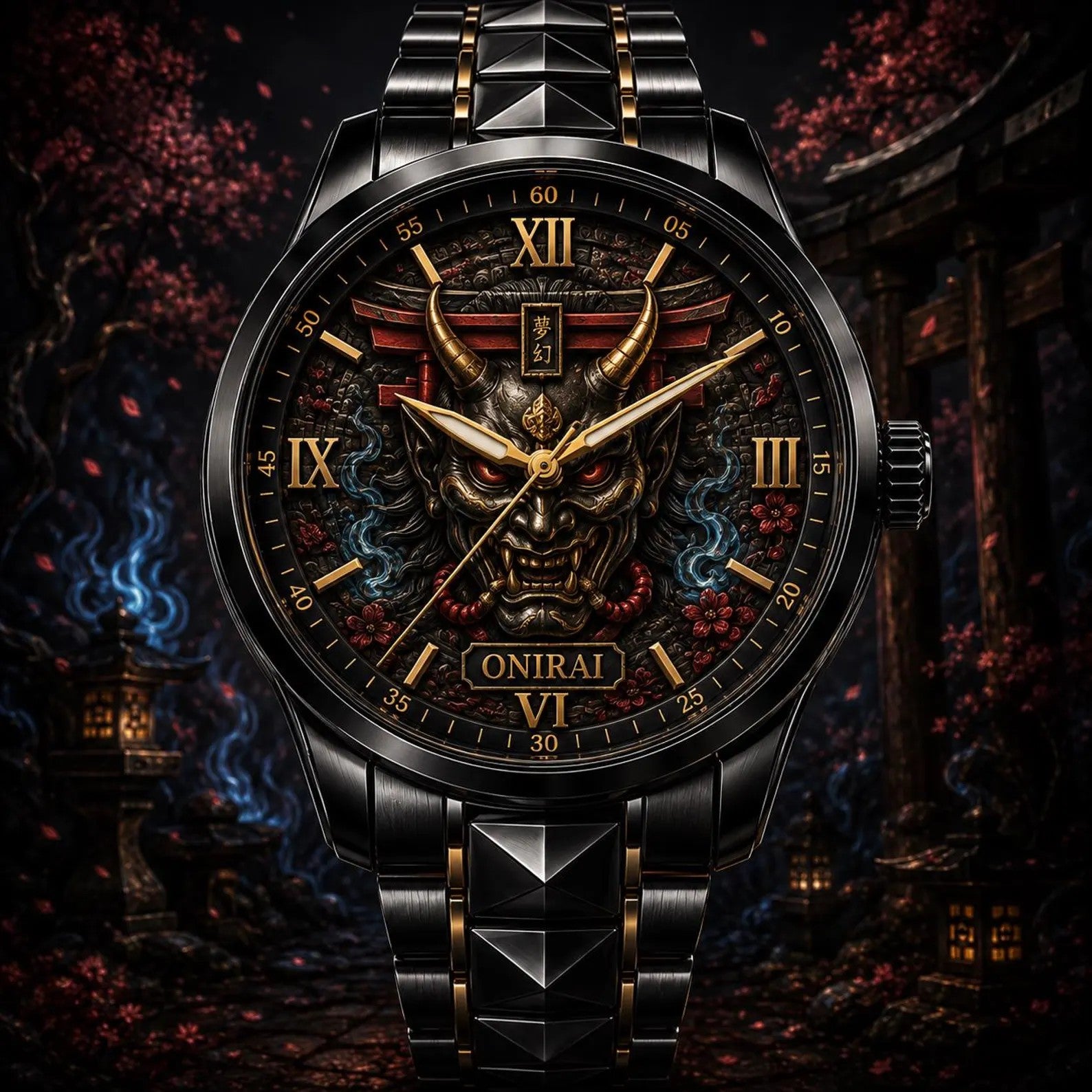 Custom Oni Mask Watch — personalized with a custom name