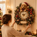 Christmas Dog Custom Name Wall Clock — personalized with a custom name