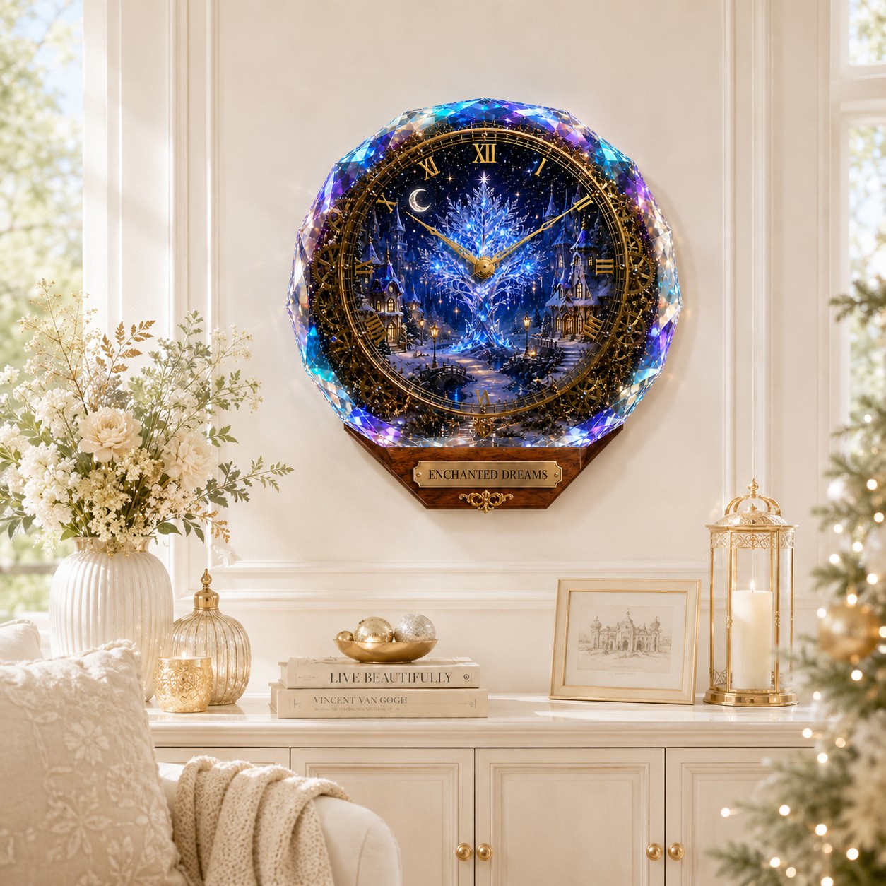 Christmas Custom Name Wall Clock — personalized with a custom name