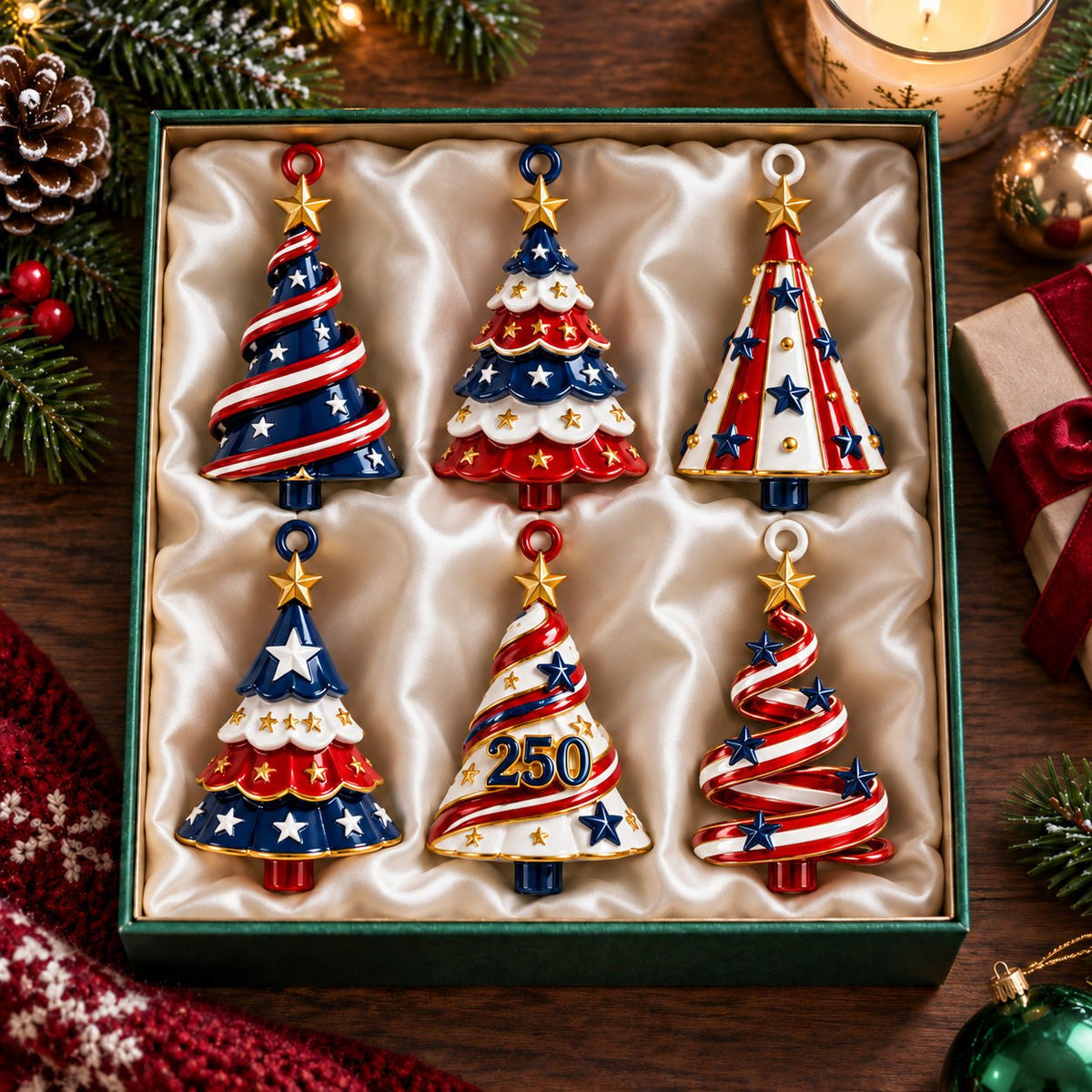 250th American Christmas Tree Ornament Gift Set