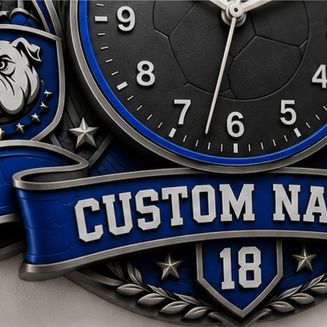 Football Player Custom Name Wall Clock — personalized with a custom name