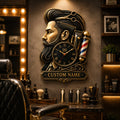 Barber shop Custom Name Wall Clock — personalized with a custom name