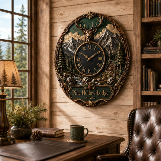 Deer Custom Name Wall Clock — personalized with a custom name