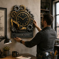 Construction Professionals Custom Name Wall Clock — personalized with a custom name