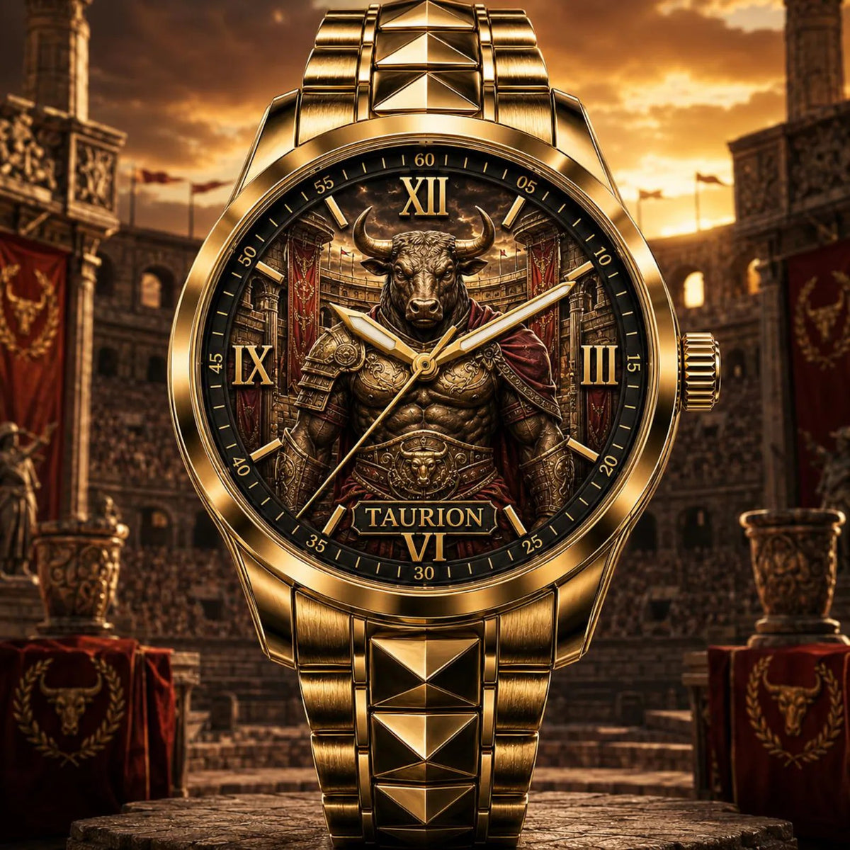 Personalized Taurus Watch with a custom name set into the design