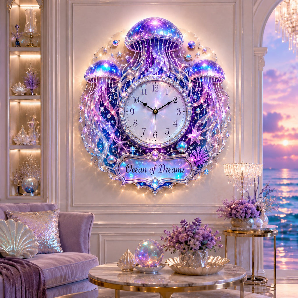 Jellyfish Custom Name Wall Clock — personalized with a custom name